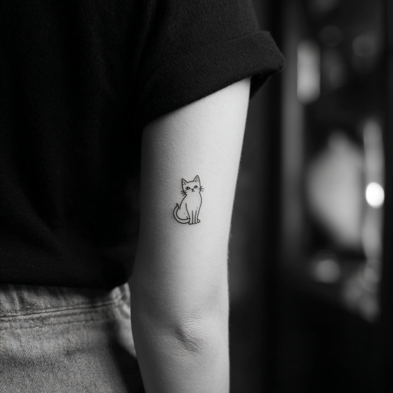 Cat Tattoo Minimal Simple Tattoo
