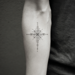 Cross Tattoo Simple Minimal Geometric Cool White And Black Sk Tattoo