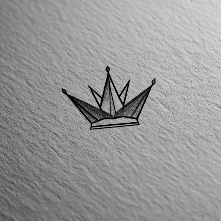 Crown Tattoo Simple Minimal Geometric Cool White And Black Sk Tattoo
