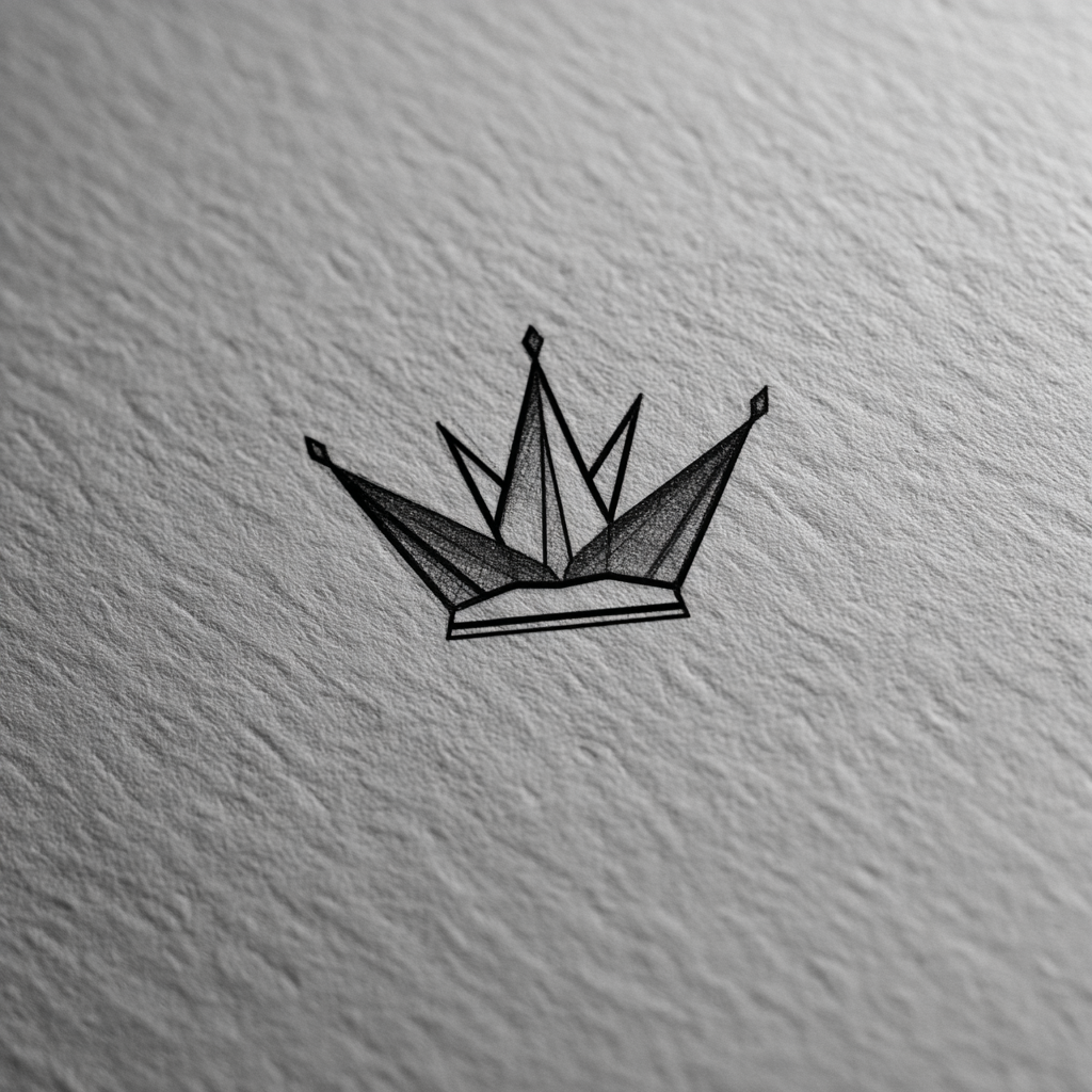 Crown Tattoo Simple Minimal Geometric Cool White And Black Sk Tattoo