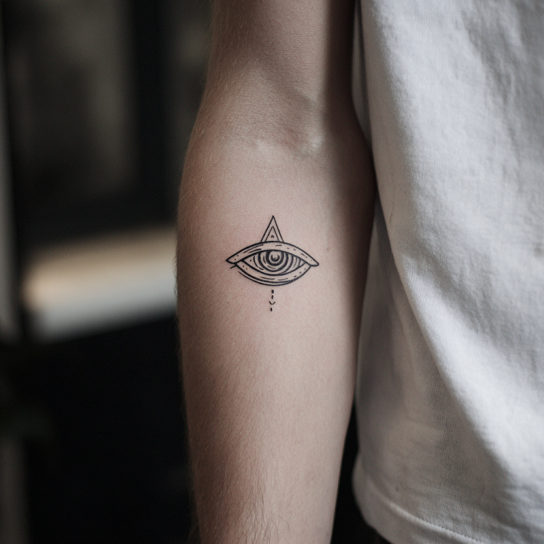 Eye Tattoo Simple Minimal Geometric Cool White And Black Sket Tattoo