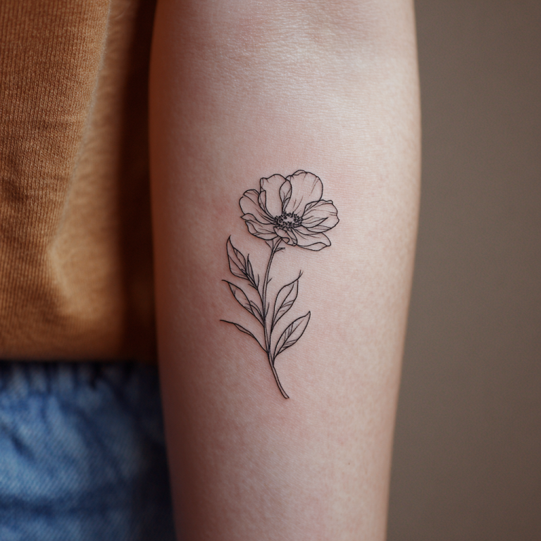 Flower Tattoo Simple Minimal Geometric Cool White And Black S Tattoo