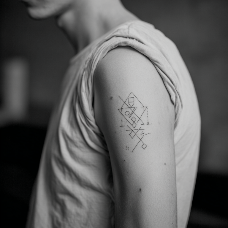 Small Tattoo Simple Minimal Geometric Cool White And Black Sk Tattoo