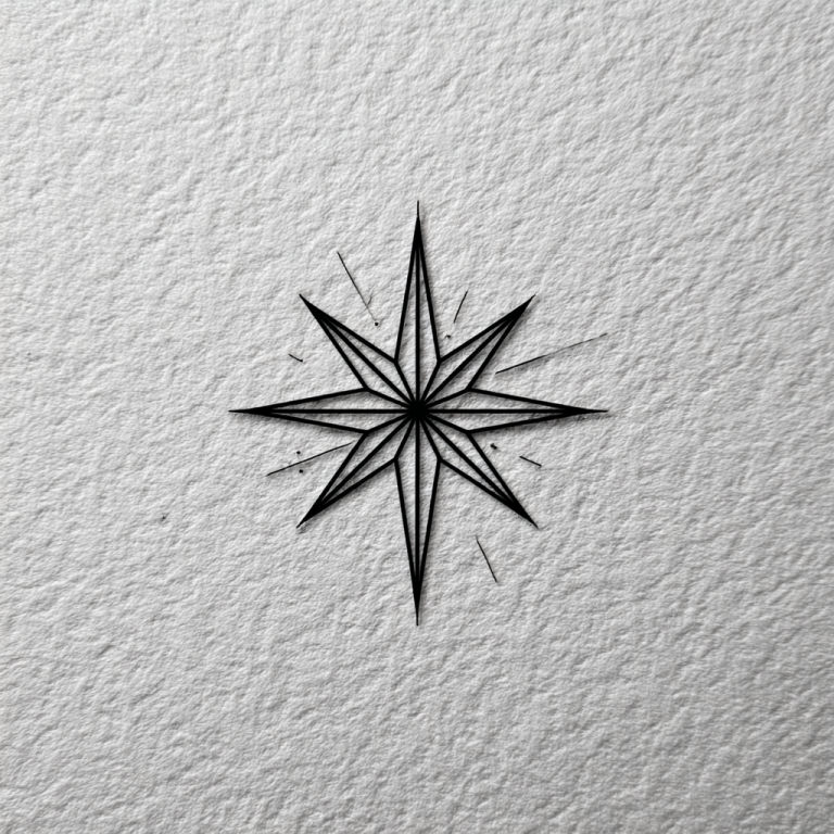 Star Tattoo Simple Minimal Geometric Cool White And Black Ske Tattoo