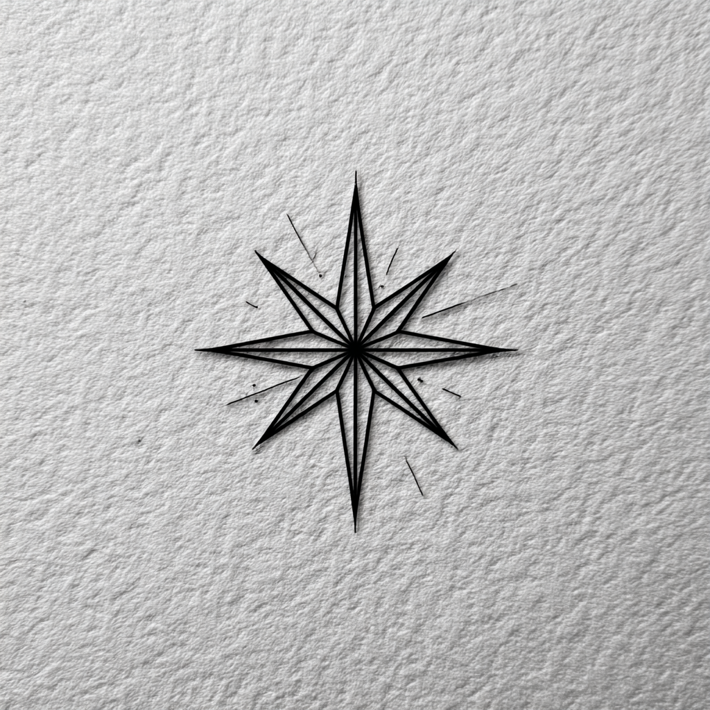 Star Tattoo Simple Minimal Geometric Cool White And Black Ske Tattoo