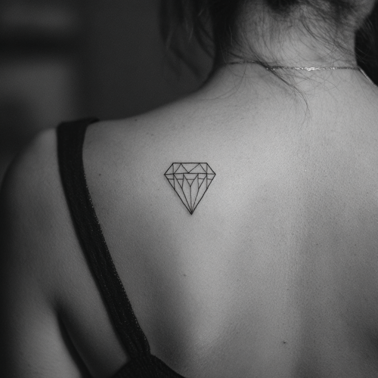 Tramp Stamp Tattoo Simple Minimal Geometric Cool White And Bl Tattoo